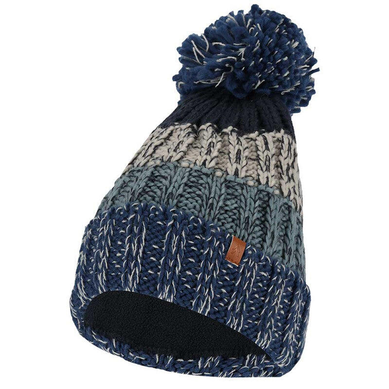 Set da sci da uomo con cappello e sciarpa fantasia a righe multicolore blu navy 3/5