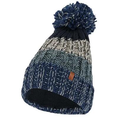 Cappello da sci da uomo fantasia a righe multicolore nero taglia unica