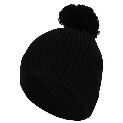 Bonnet d'hiver côtelé marron moyen pour filles 4 à 8 ans