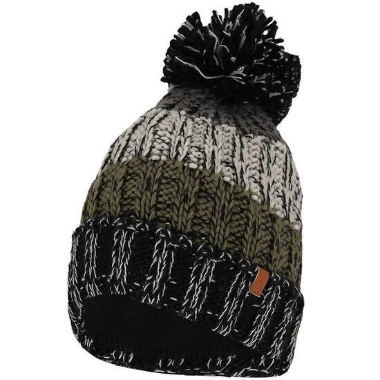 Cappello da sci da uomo fantasia a righe multicolore nero taglia unica