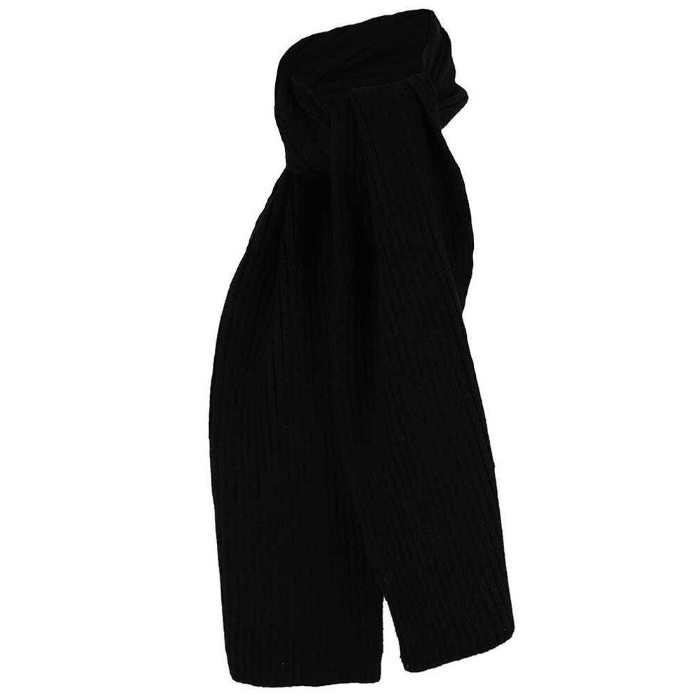 Cappello e sciarpa da bambino a coste tinta unita 2/4 anni neri 3/3