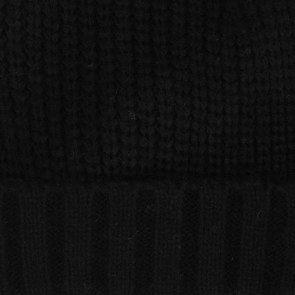 Cappello invernale a coste da bambino con pon-pon nero taglia 4-8 anni 3/3