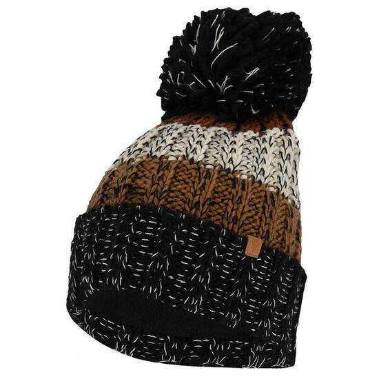 Cappello da sci da uomo fantasia a righe multicolore nero taglia unica