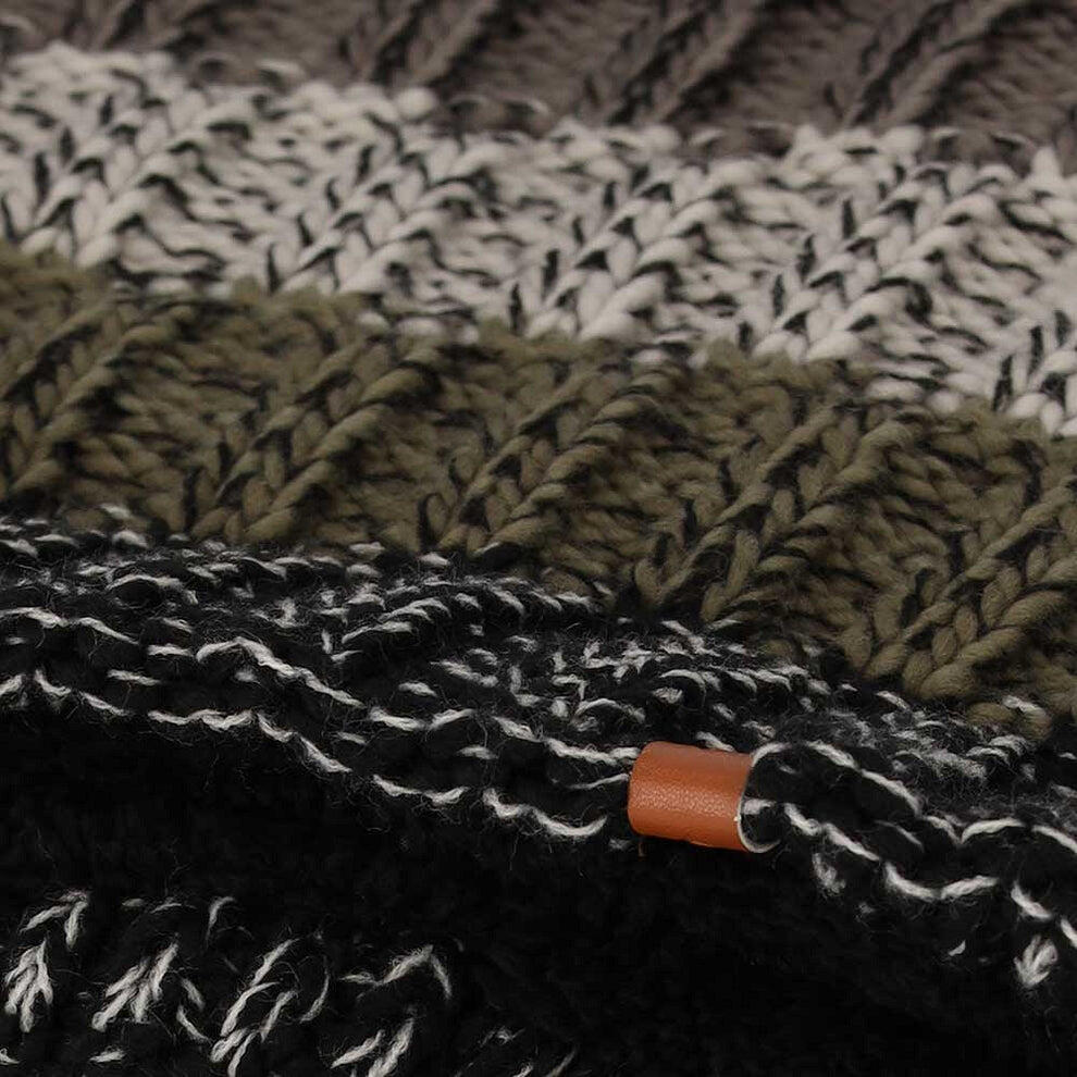 Écharpe de ski homme à rayures multicolores noires taille unique 3/3
