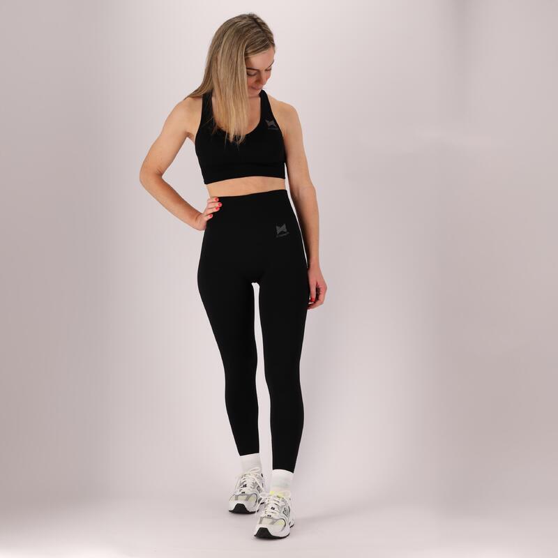 Damski zestaw sportowy - Legginsy/Top - Antracyt
