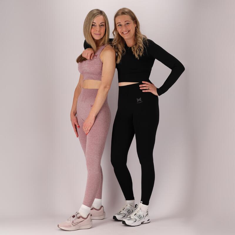 Damski zestaw sportowy - Legginsy/Top - Antracyt
