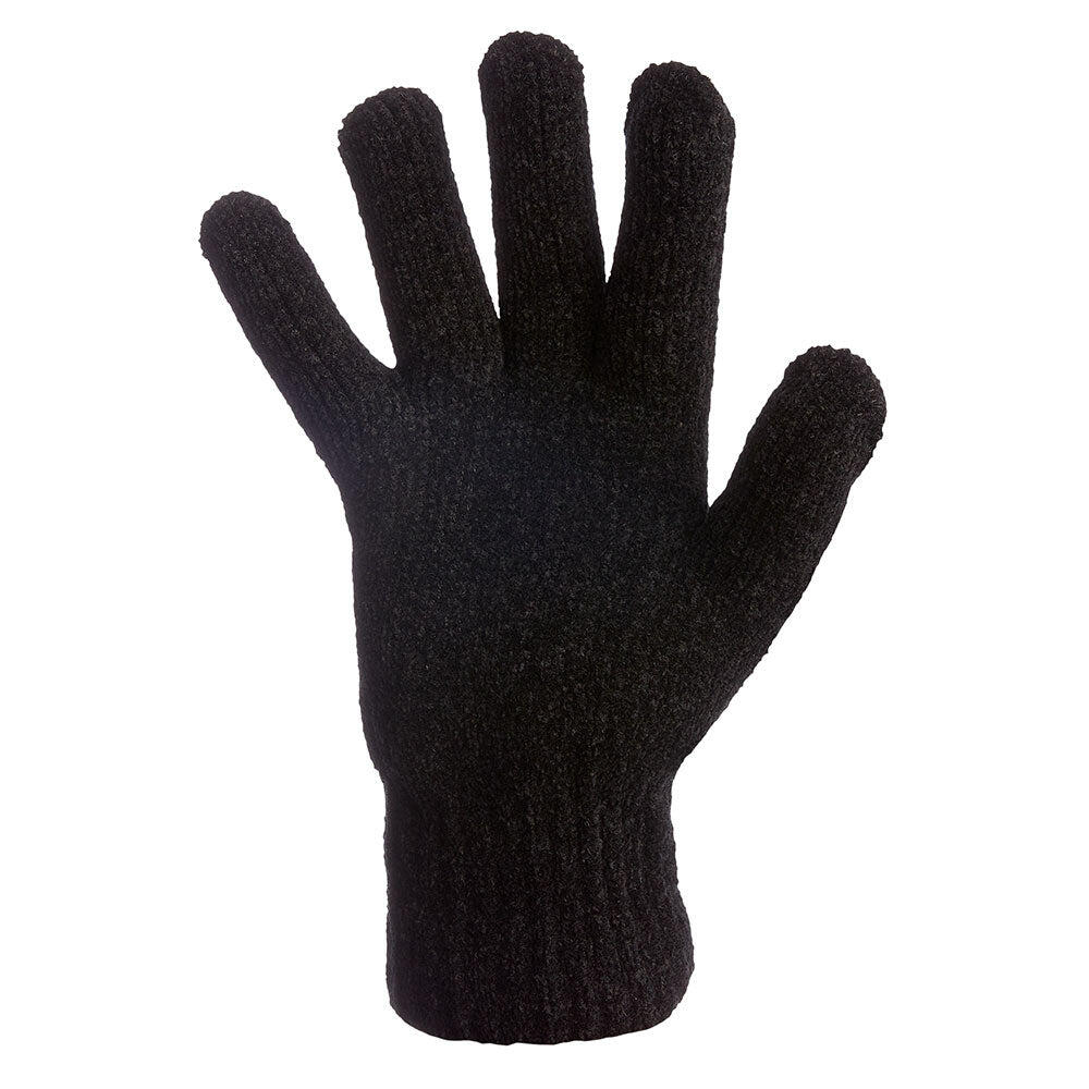 Heatkeeper - Guanti termici lavorati a maglia da donna - Ciniglia - Nero - 4 5/7