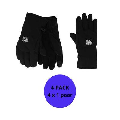 Heatkeeper - dames winter handschoenen - softshell - zwart - 4-paar