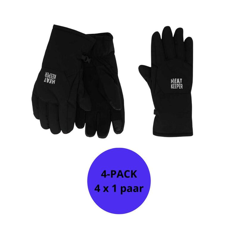 Heatkeeper - Gants d'hiver pour femmes - Softshell - Noir - 4 paires