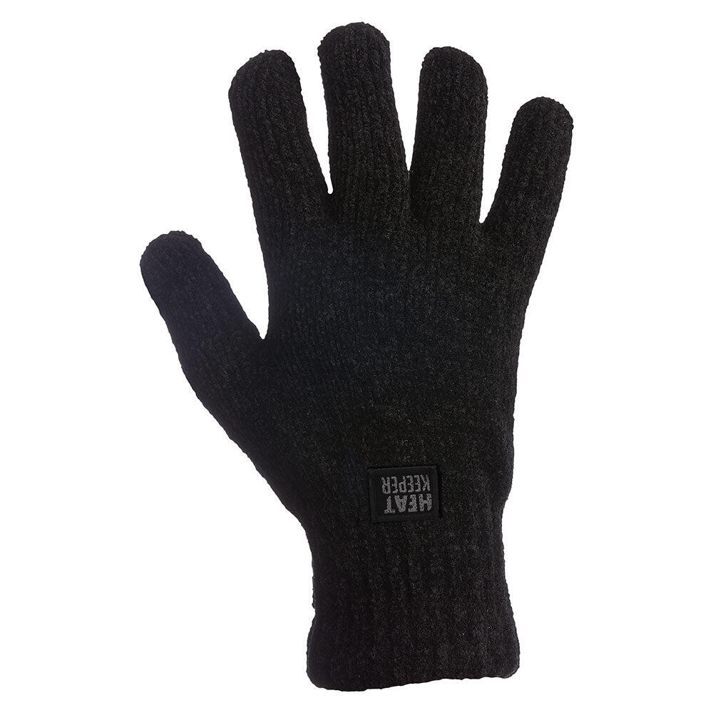 Heatkeeper - Guanti termici lavorati a maglia da donna - Ciniglia - Nero - 4 4/7