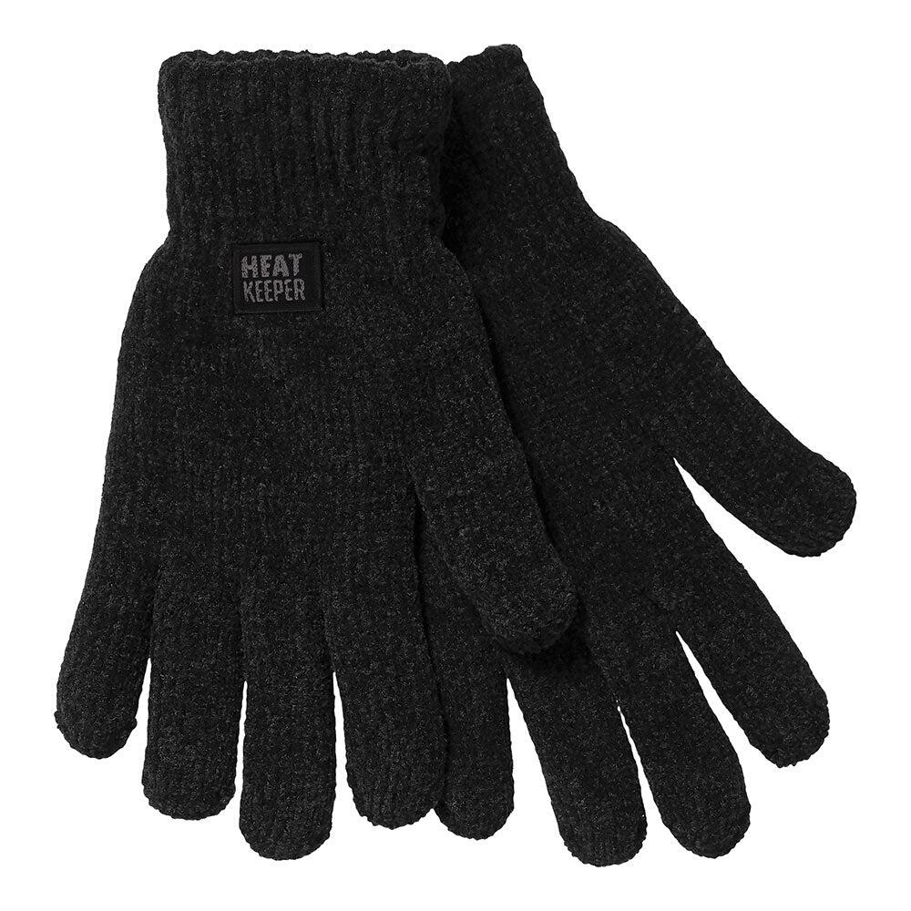 Heatkeeper - Guanti termici lavorati a maglia da donna - Ciniglia - Nero - 4 3/7