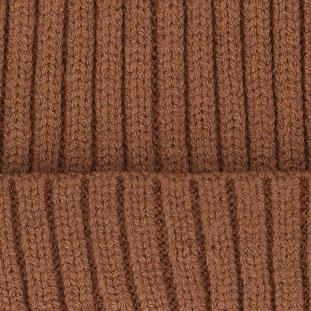 Cappello da bambino a coste color cammello 2/4 anni 3/3