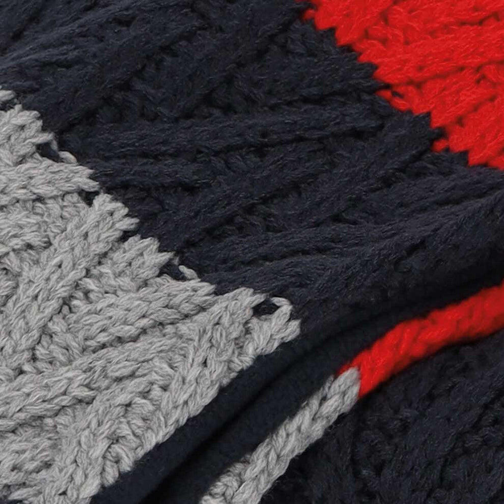 Sciarpa da bambino in maglia blu navy invernale dai 4 agli 8 anni 3/3