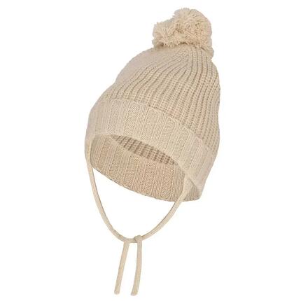 Kit bonnet d'hiver côtelé pour garçon avec pompon 4 à 8 ans
