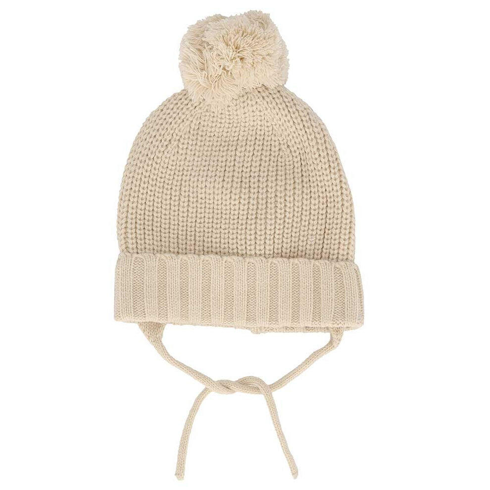 Cappello invernale da bambino a coste con pompon taglia 2-4 anni 2/3