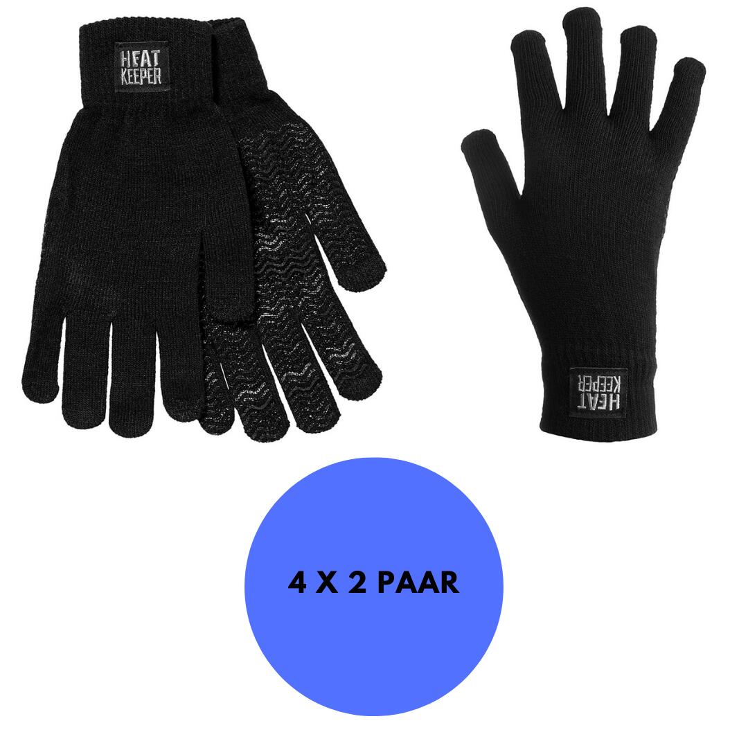 HEAT KEEPER Heatkeeper - Gebreide handschoenen heren - Zwart - 4-Paar