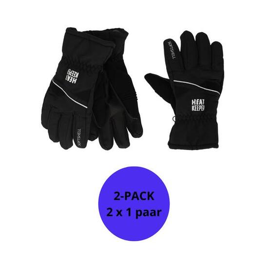 Heatkeeper - Gants de ski pro hommes - Noir - 2 paires