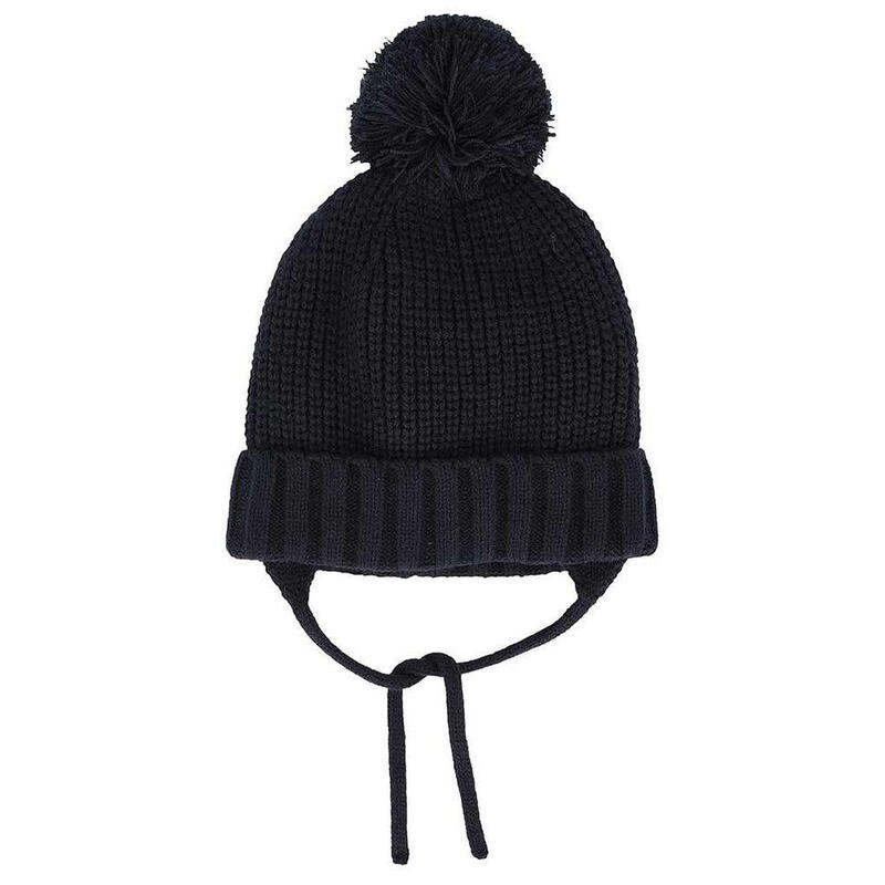 Heatkeeper - Wintermuts jongens - Ribbed - Navy - Pompon