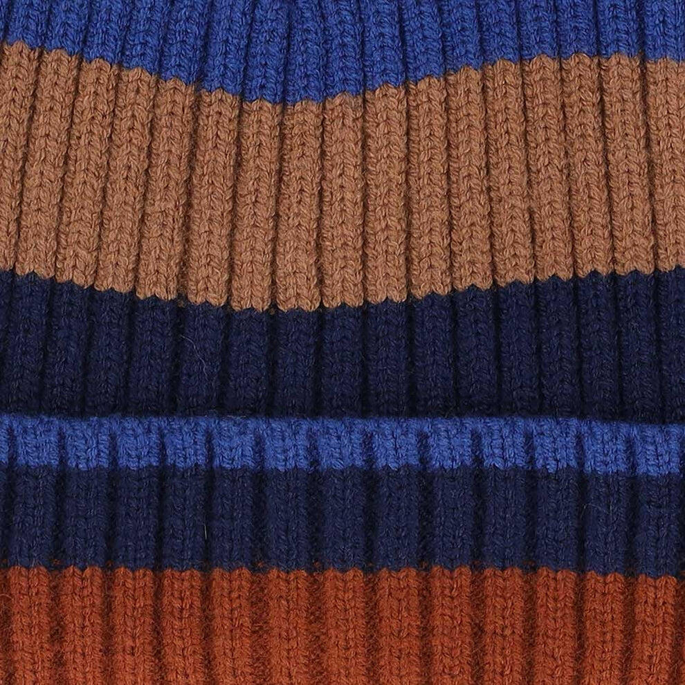 Modische Jungen-Mütze mehrfarbig blau Wintermütze Einheitsgröße 2/3