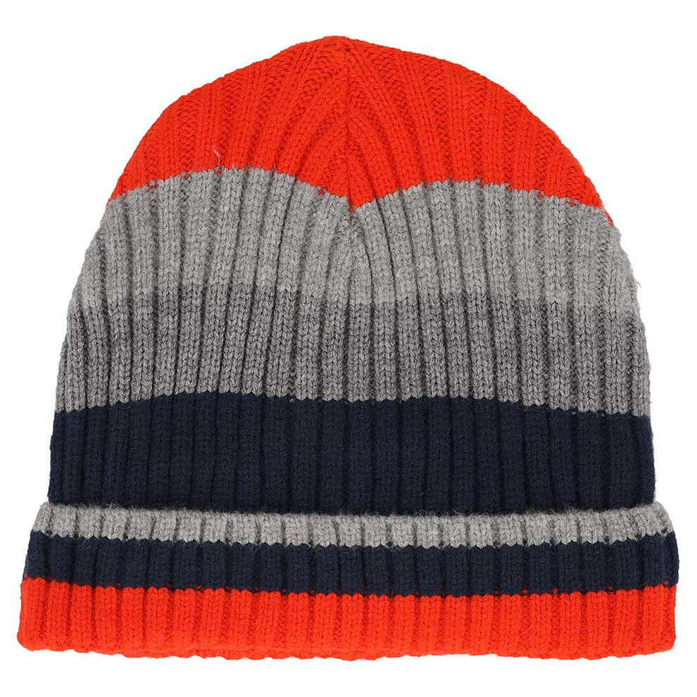 Modische Jungenmütze mehrfarbig orange Wintermütze Einheitsgröße 2/3