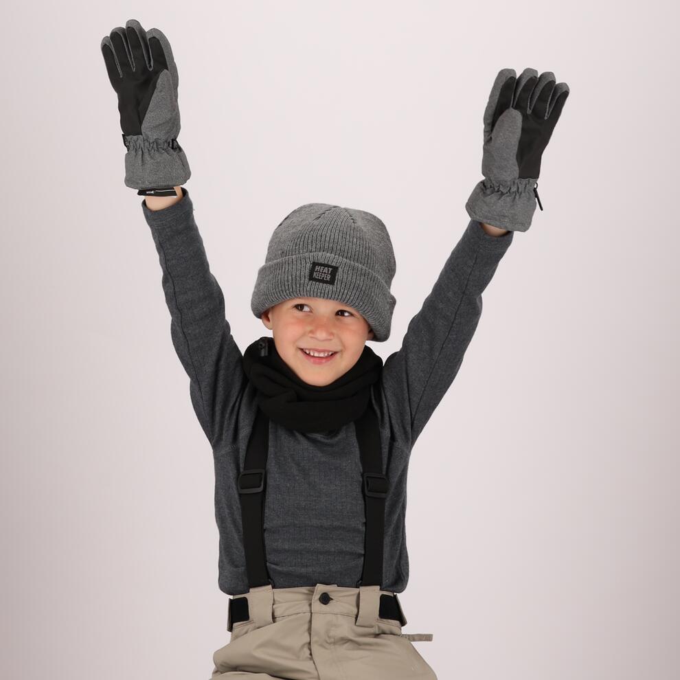 Heatkeeper - Skihandschoenen kinderen - Grijs - 2-Paar 3/7