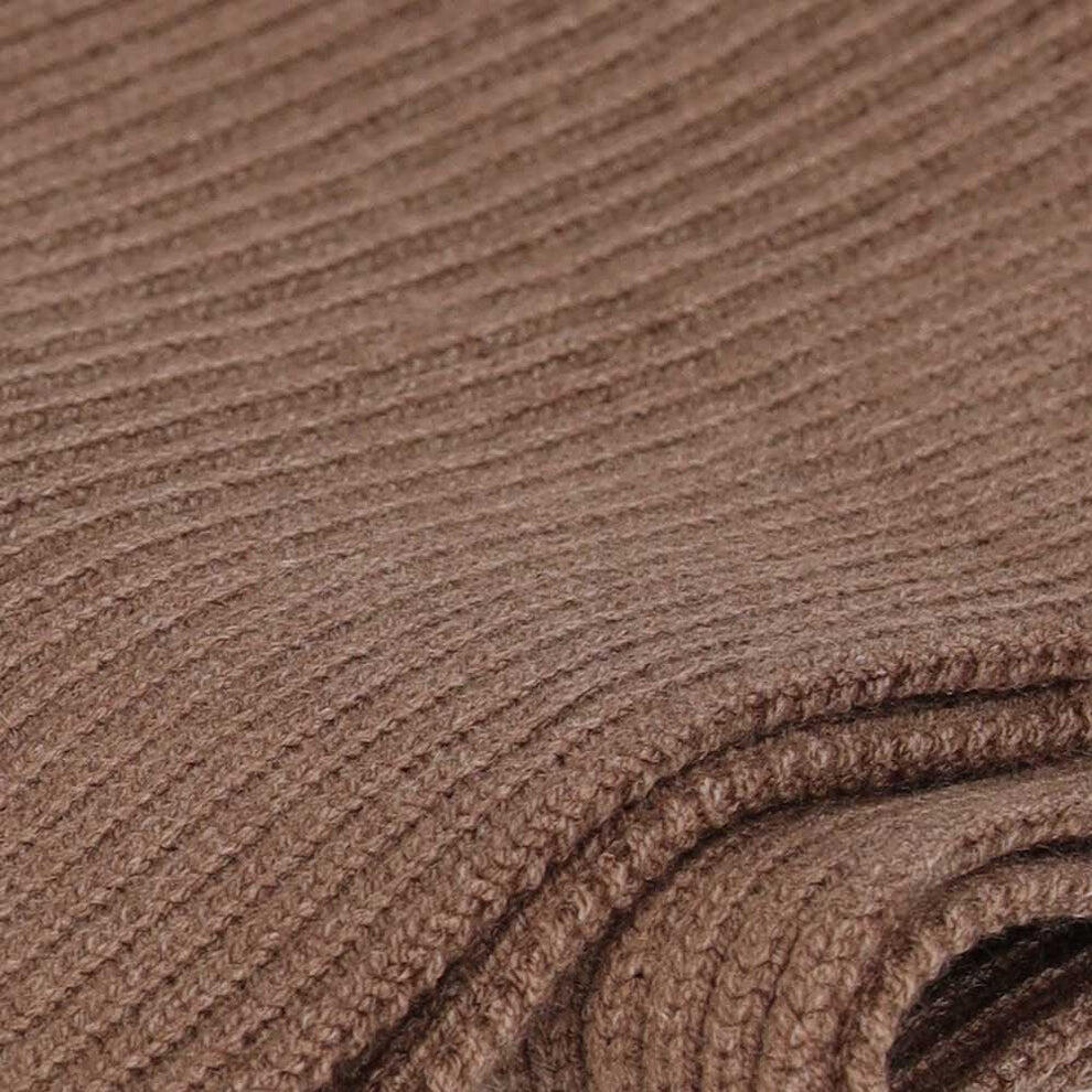 Sjaal heren Ribbed Taupe Effen One Size 3/3
