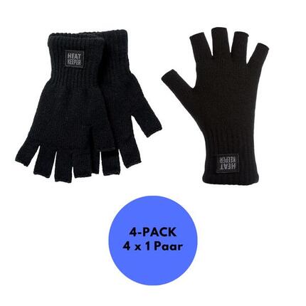 Heatkeeper – Fingerlose Thermohandschuhe Herren – Schwarz – 4 Paar