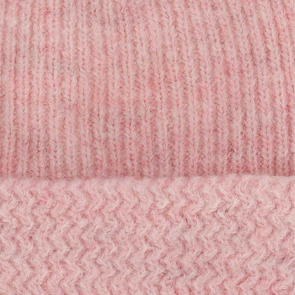 Set invernale da bambina composto da berretto e sciarpa a collo rosa chiaro 4/5