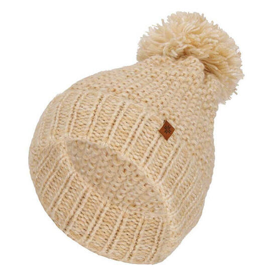 Bonnet de ski pour fille couleur sable tricoté taille unique