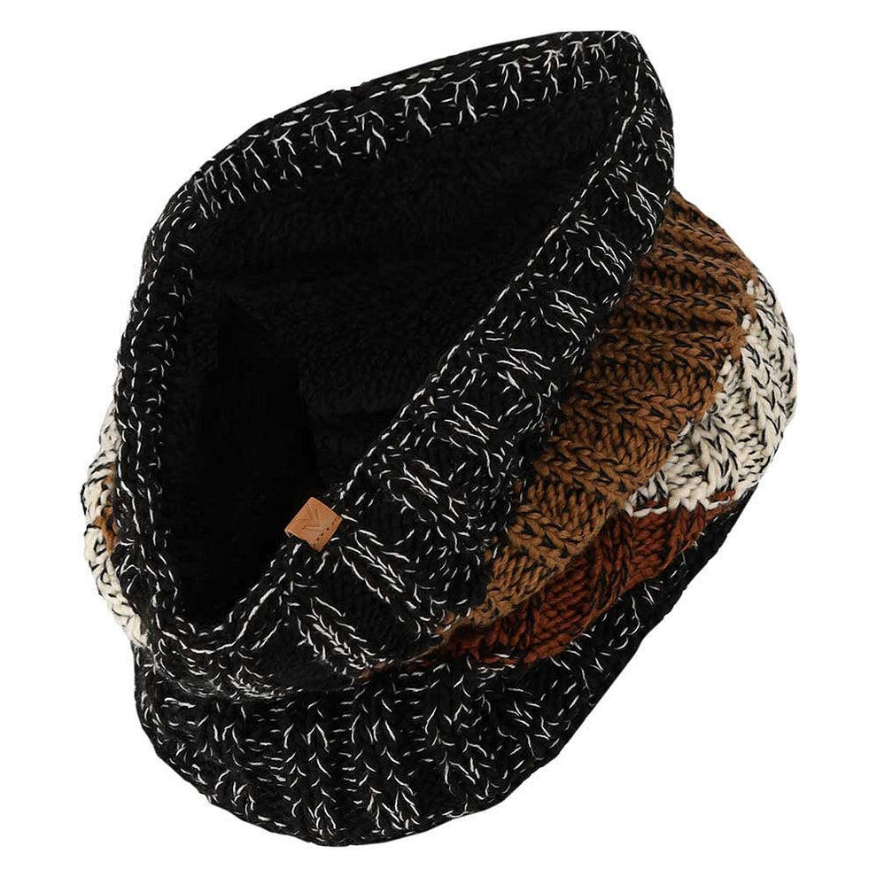 Set da sci da uomo: cappello e sciarpa fantasia a righe multicolore color 2/5