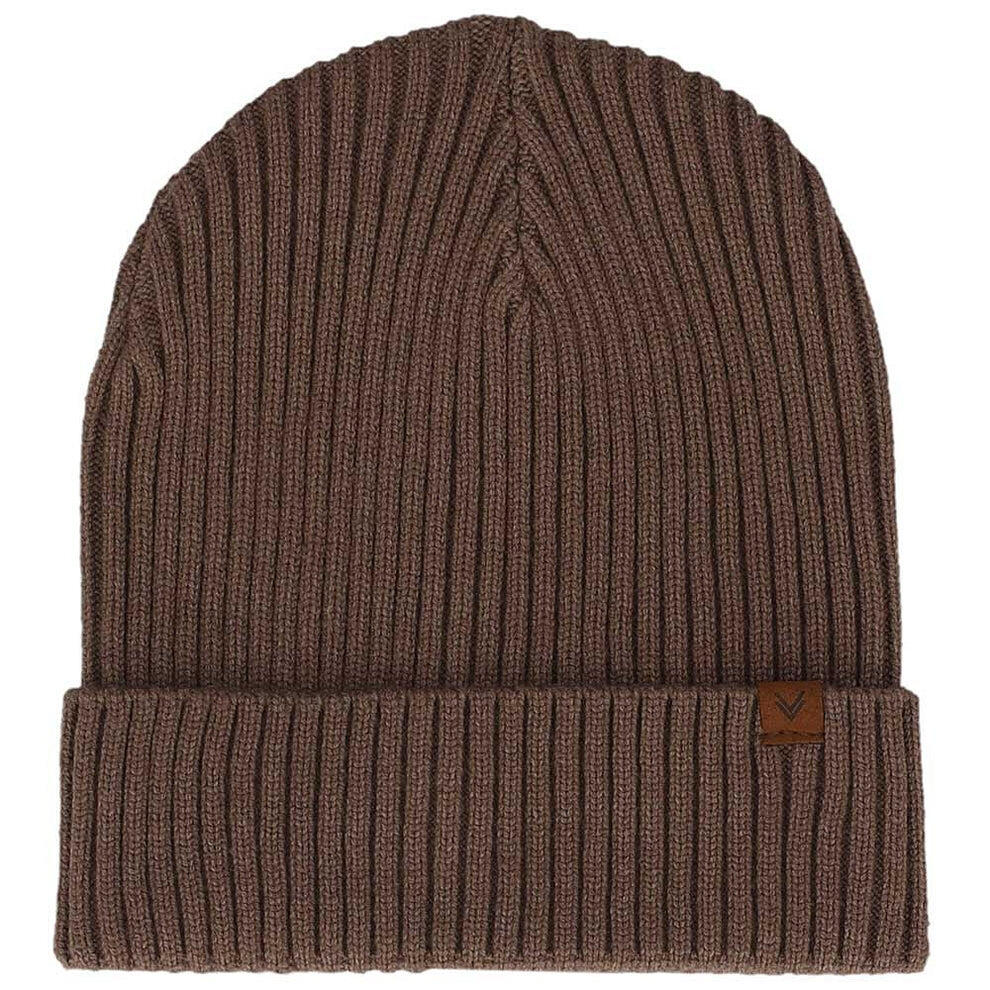 Bonnet homme côtelé taupe uni taille unique 2/3