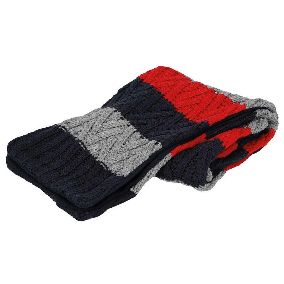 Sciarpa da bambino in maglia blu navy invernale dai 4 agli 8 anni 2/3