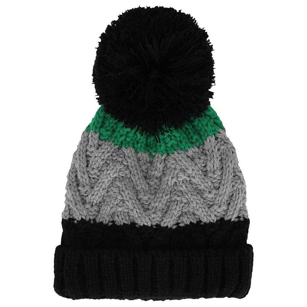 Cappello invernale da bambino cappello da sci con pon-pon multicolore verde da 2 3/3