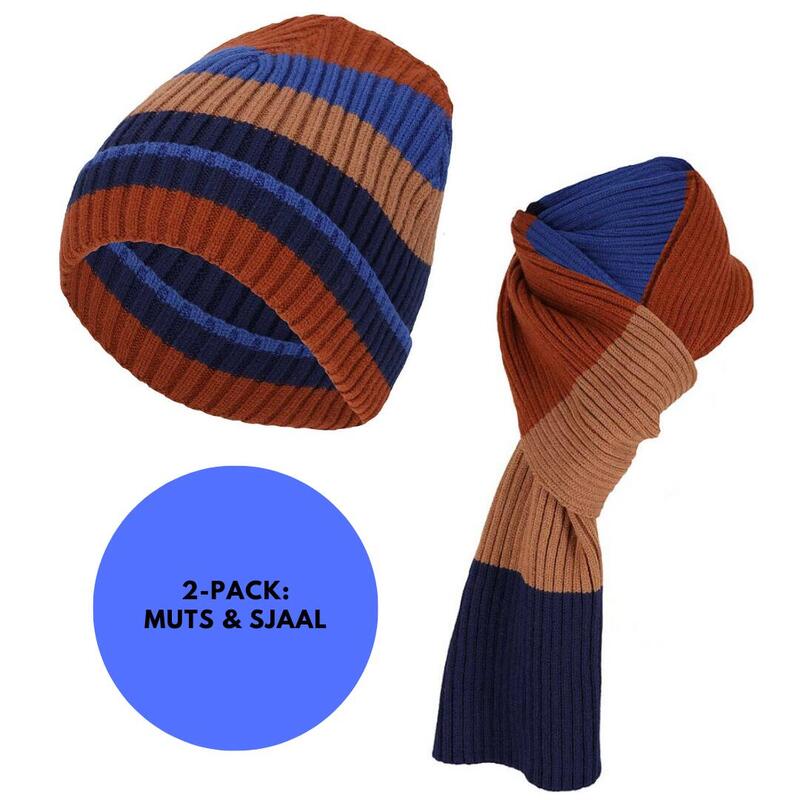 Czapka i szalik chłopięcy – Multi Blue – Fashion – Jeden rozmiar