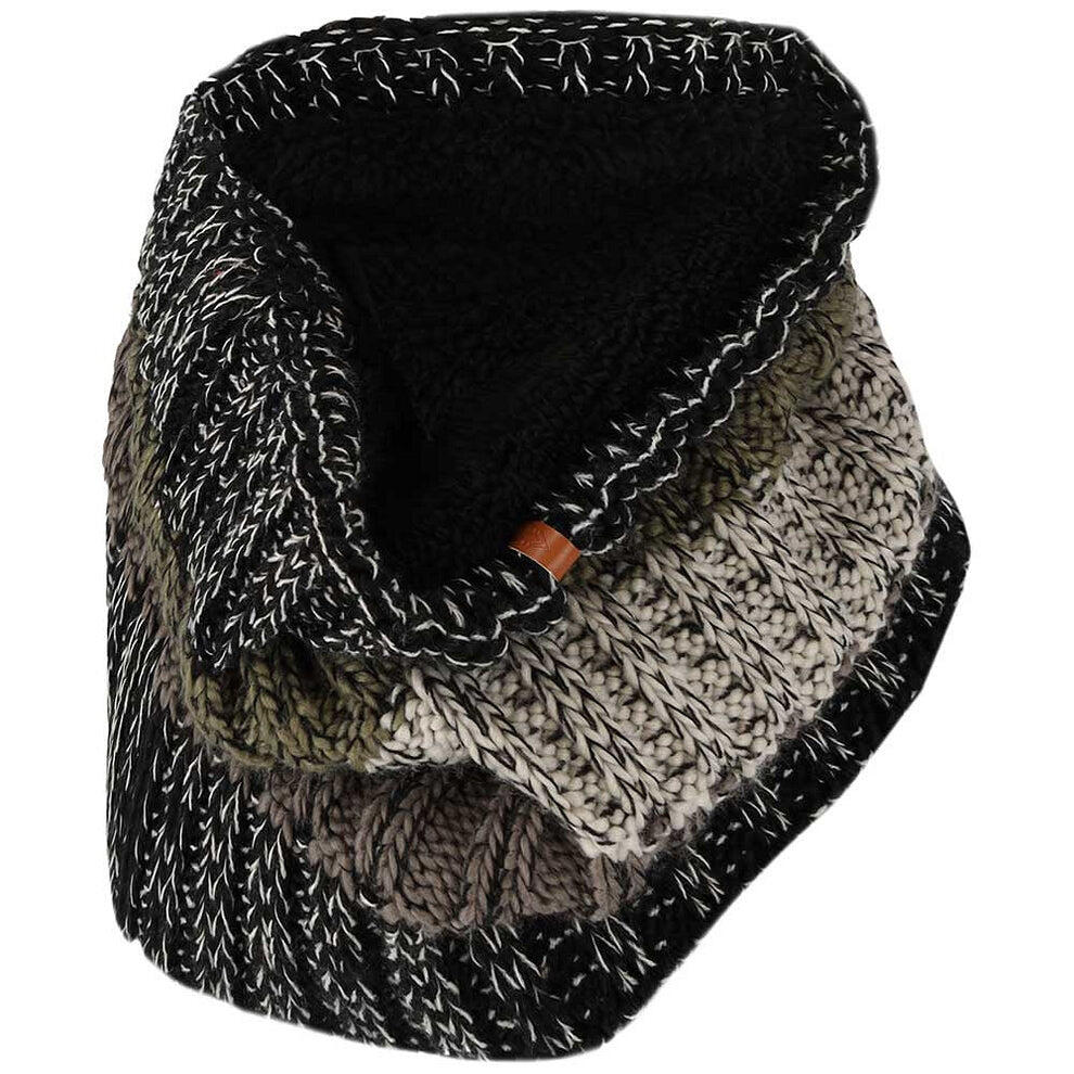 Ensemble de ski homme bonnet et foulard à rayures multicolores noires taille 2/5