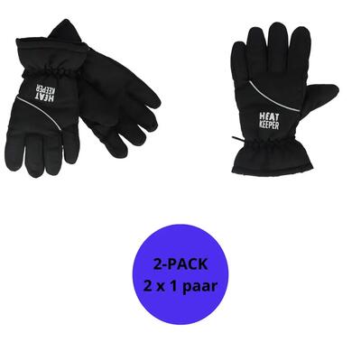 Guanti da sci per bambini neri taglie dai 5 ai 12 anni 2 paia