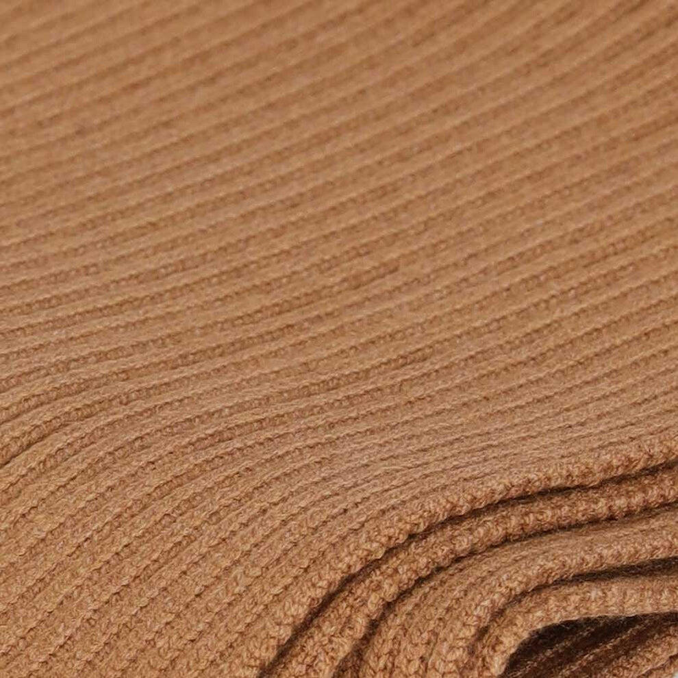 Écharpe homme côtelée camel unie taille unique 3/3