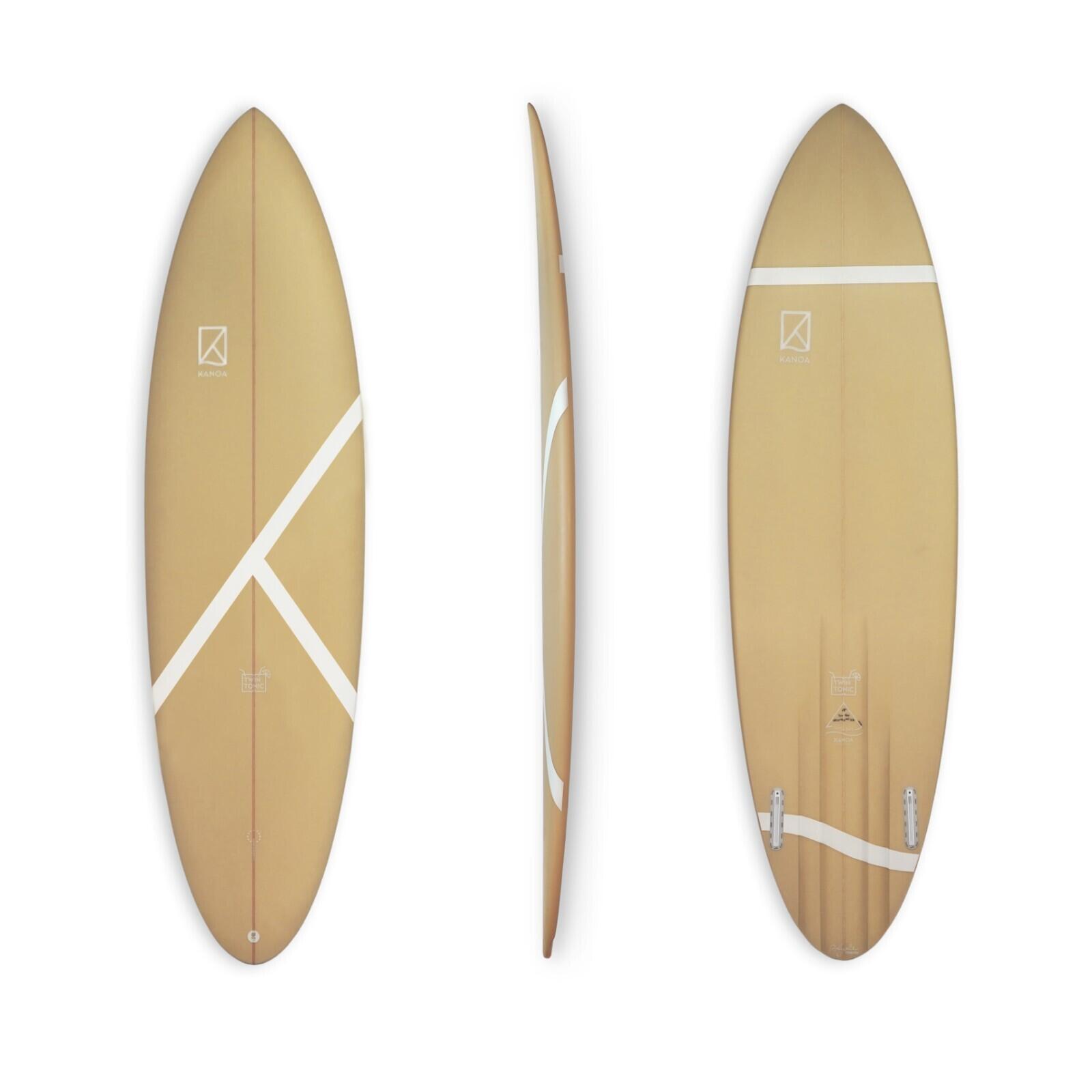 Kanoa Surfboards - Twin Tonic - Surfboard 6'4 - Planche De Surf - Jaune - 6'4 - Decathlon