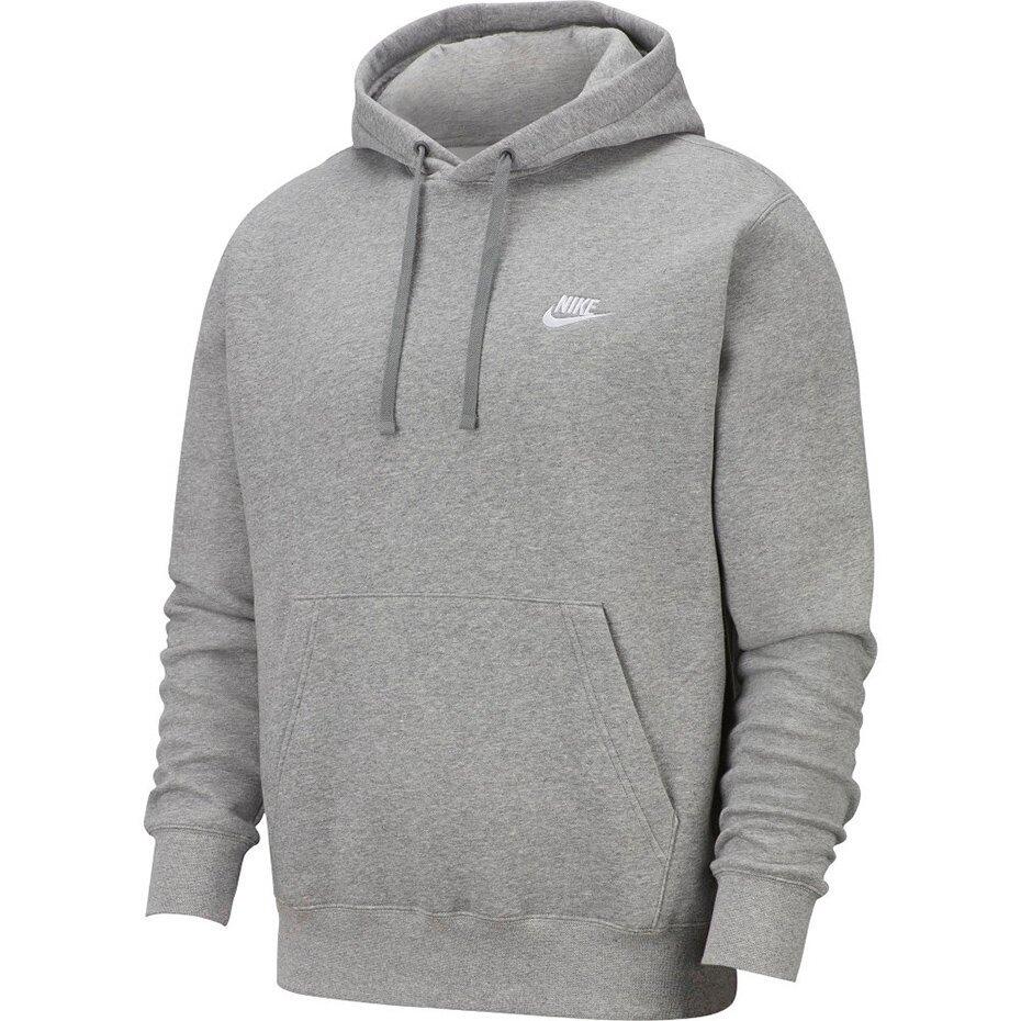 Sweat À Capuche SPORTSWEAR CLUB Adulte (Gris Foncé Chiné / Argenté Mat / Blanc) 1/4