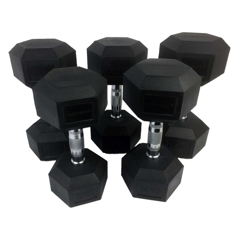 Jeu d'haltères Tunturi Hexa 12 - 20 kg (total 160 kg, 5 paires)