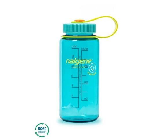 Nalgene Wide-Mouth Flasche - Trinkflasche - 0,5L - BPA-frei - SUSTAIN - Cerulean