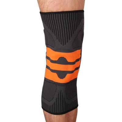 Rodillera Elástica con Disco de Gel INDIGO Talle XL Negro-Naranja