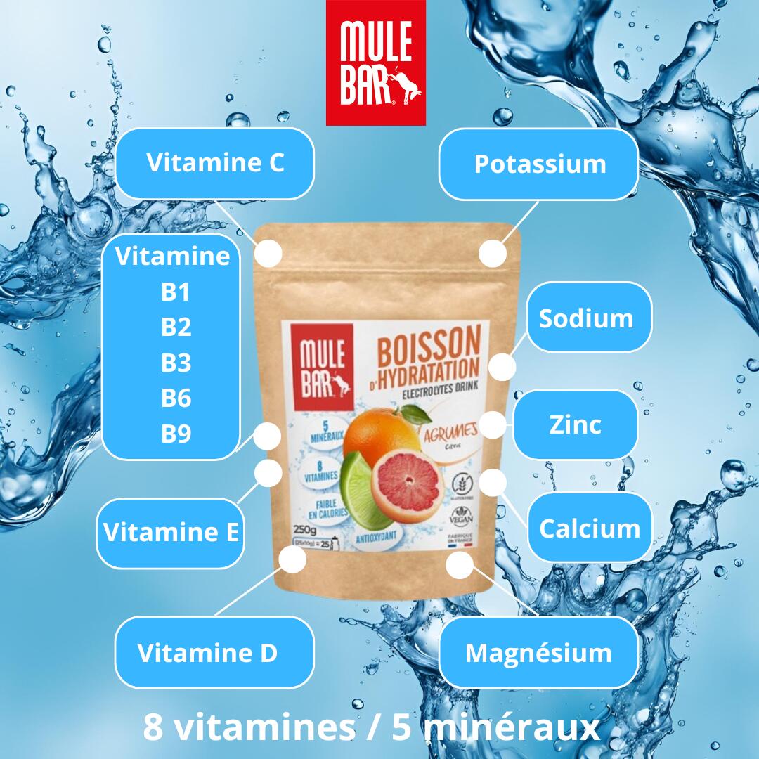 Boisson d'hydratation - Electrolytes - Mulebar - Agrumes - 250g 4/5