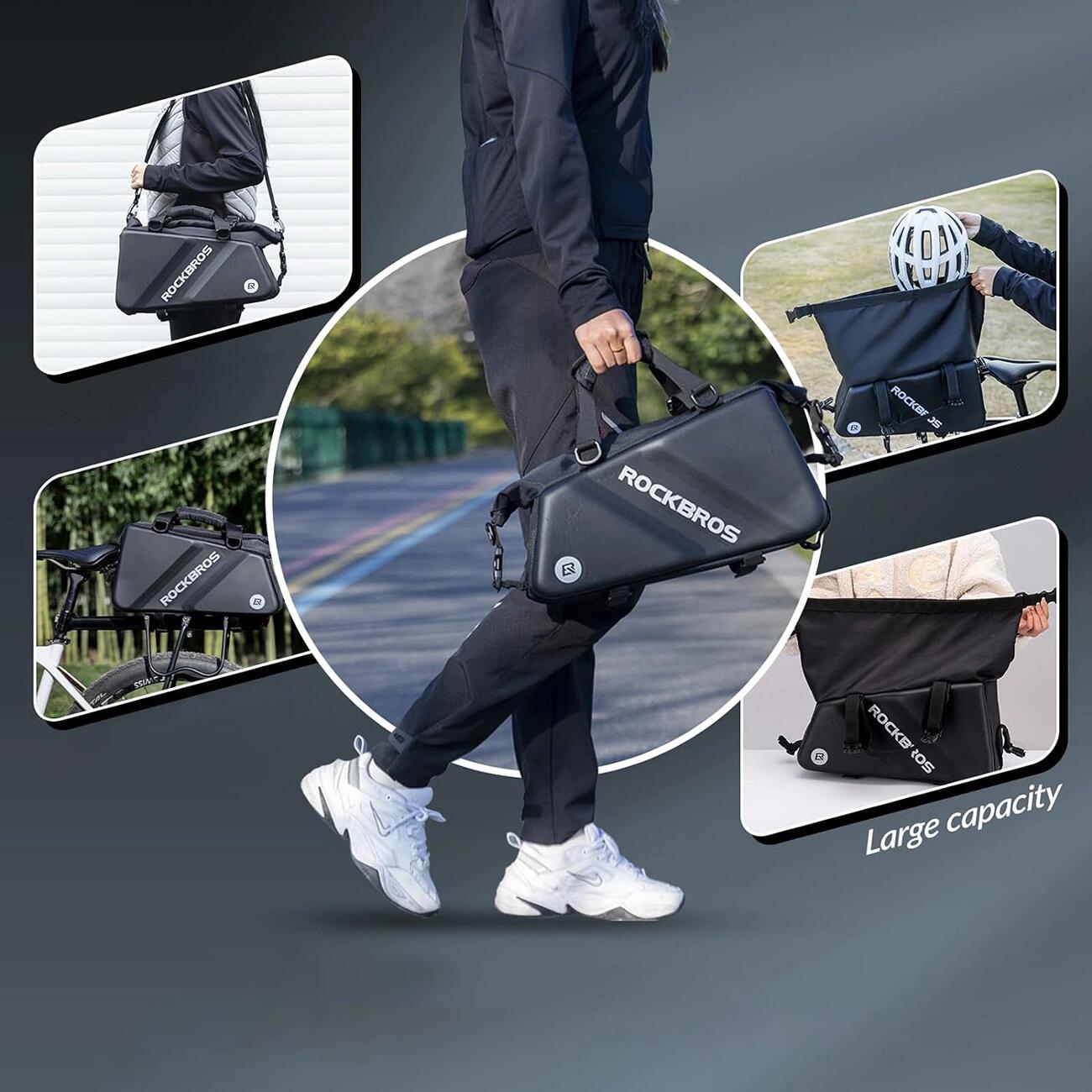 Alforja de bicicleta Rockbros para portaequipajes 11,6 L - Negro 6/7