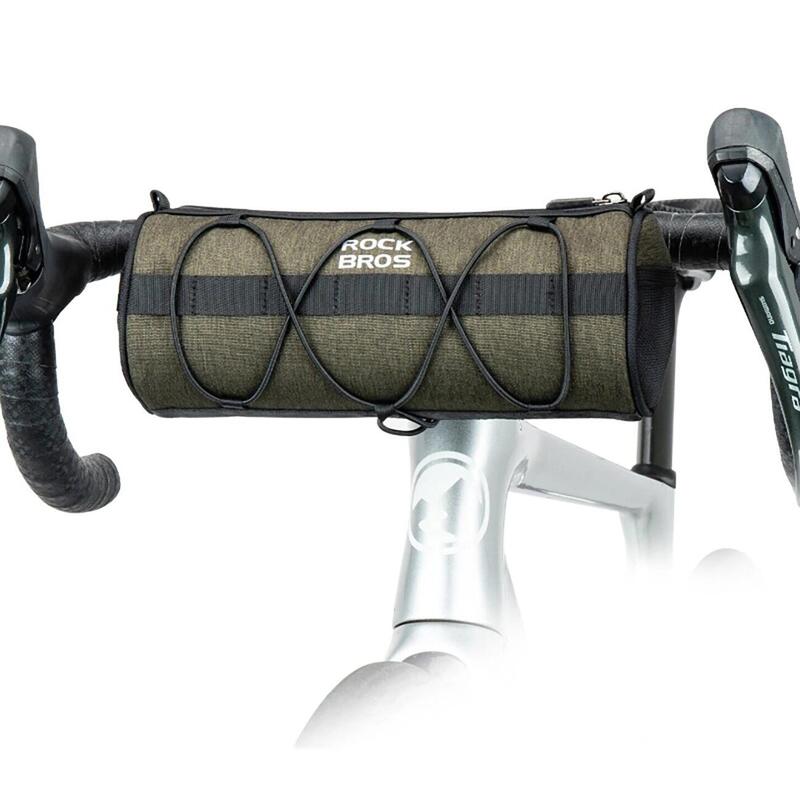 Geantă de ghidon biciclete urbane cu elemente reflectorizante Rockbros, verde