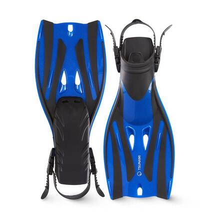 Flossen zum Tauchen und Schnorcheln TSUNAMI Schwimmflossen Verstellbar Sport
