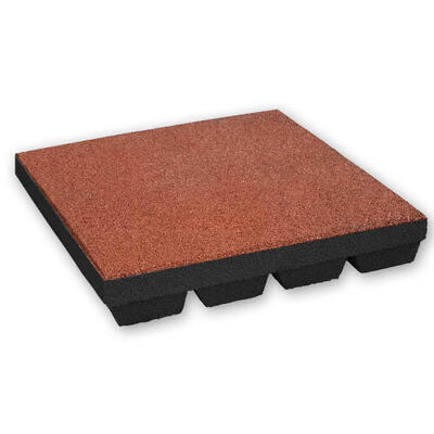 Rubber tegel 55 mm - 50 x 50 cm - rood - 4 stuks - 1m²