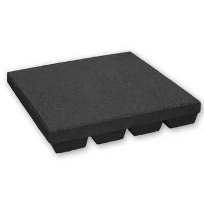 Rubber tegel 55 mm - 50 x 50 cm - zwart
