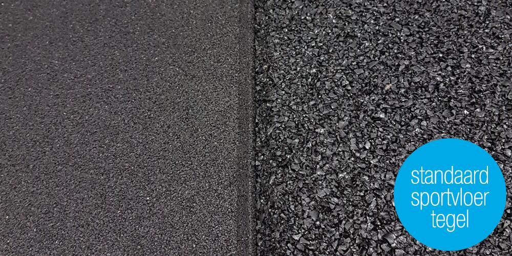 Piastrella per pavimento sportivo 100x100cm 15mm - Grana extra fine - Nero 4/7