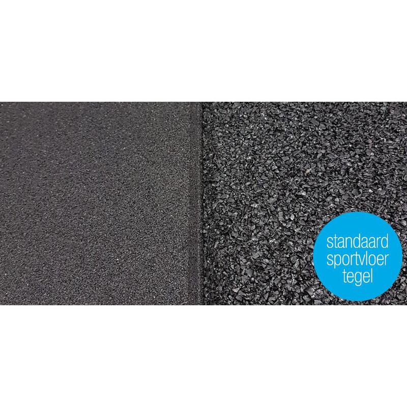 Gresie pentru pardoseală sportivă 100x100cm 15mm - Granulație extra fină - Negru